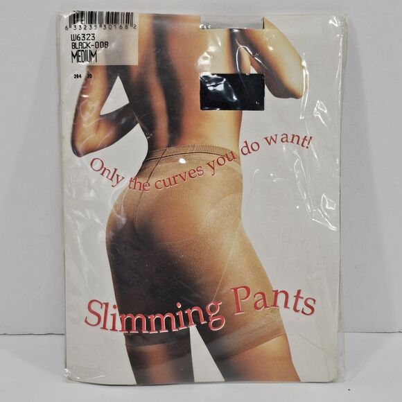 Black High-Waist Total Support Shapewear Shorts - Firm Control Size Medium - Picture 1 of 4